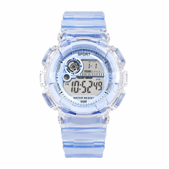 Kids LED Digital Sports Watch – Colorful Transparent Design Inspirational Watches