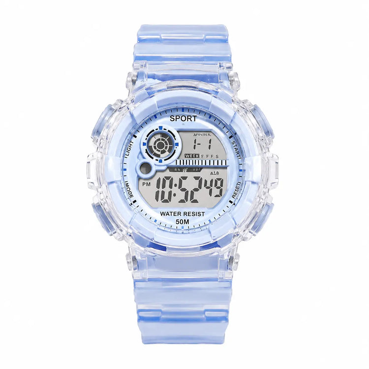 Kids LED Digital Sports Watch – Colorful Transparent Design Inspirational Watches