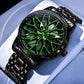 Spinning Skeleton Luminous Stainless Steel Watch Inspirational Watches