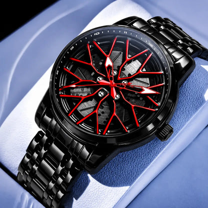 Spinning Skeleton Luminous Stainless Steel Watch Inspirational Watches