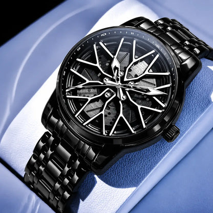 Spinning Skeleton Luminous Stainless Steel Watch Inspirational Watches