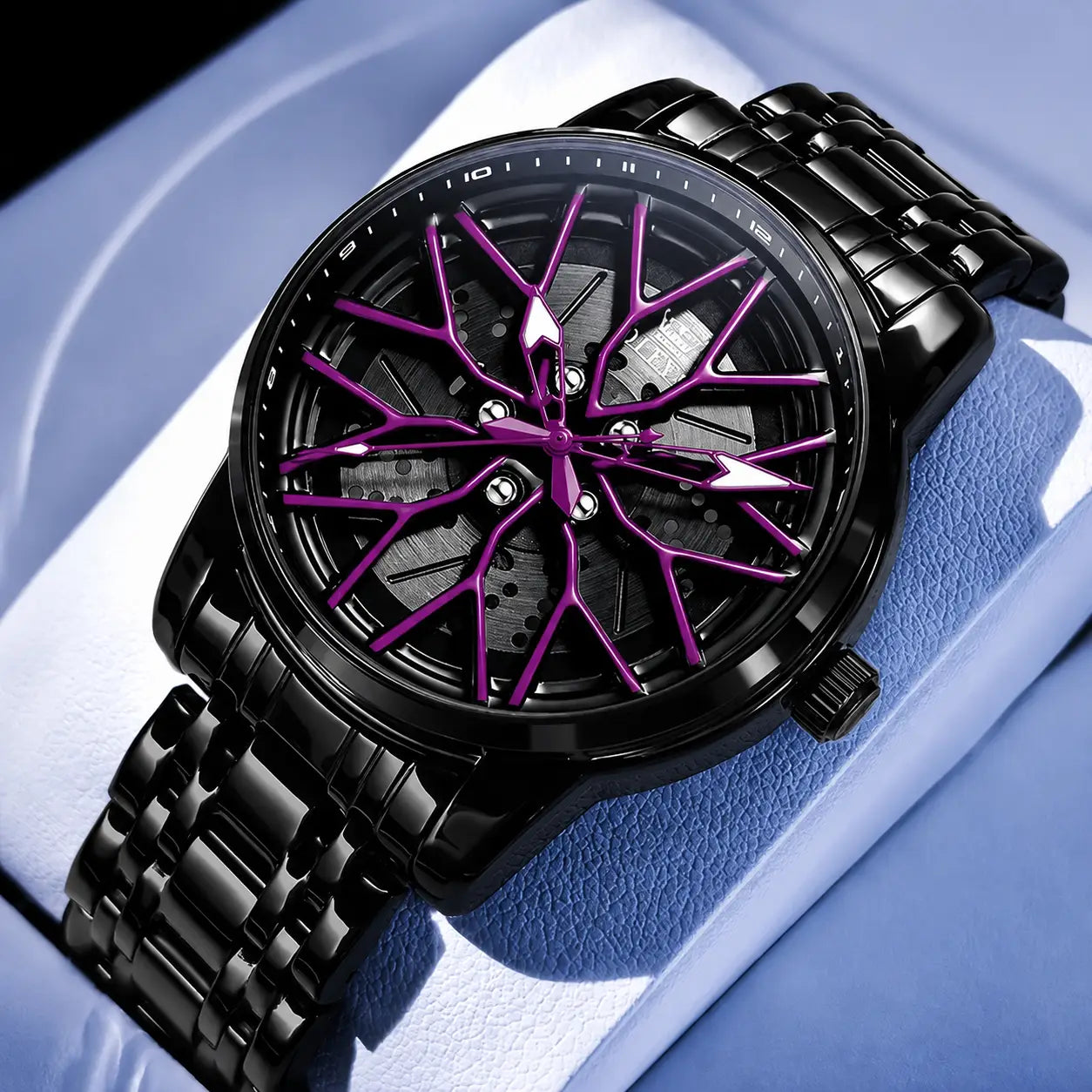 Spinning Skeleton Luminous Stainless Steel Watch Inspirational Watches