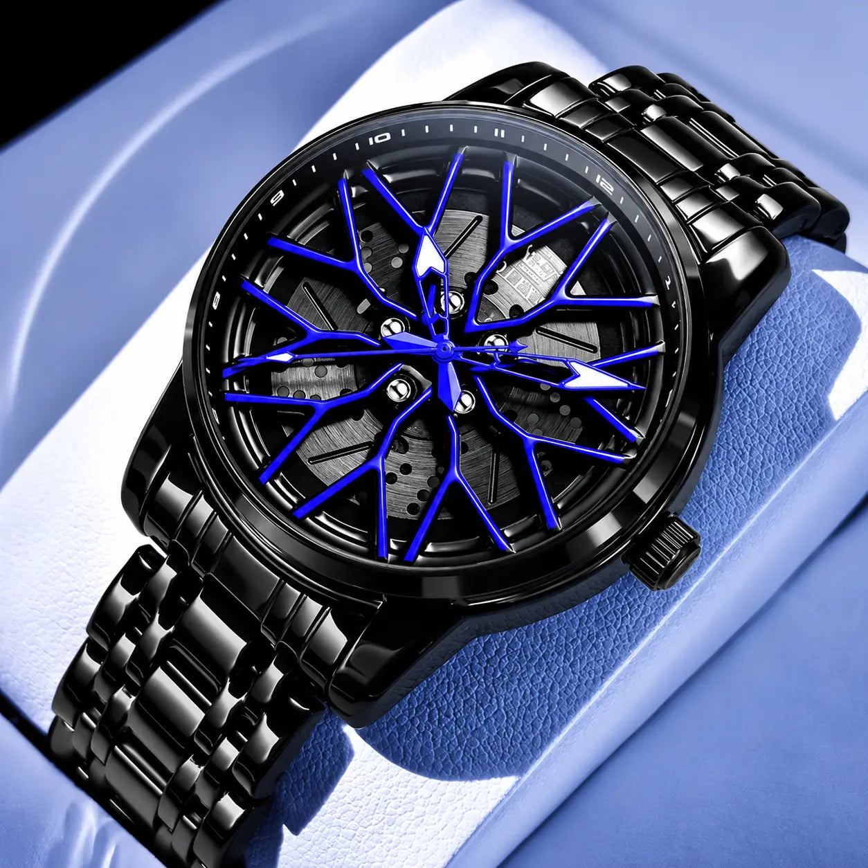 Spinning Skeleton Luminous Stainless Steel Watch Inspirational Watches