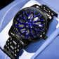 Spinning Skeleton Luminous Stainless Steel Watch Inspirational Watches