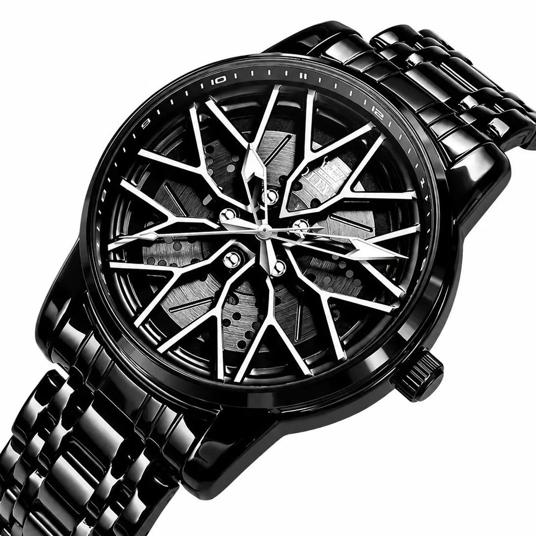 Spinning Skeleton Luminous Stainless Steel Watch Inspirational Watches