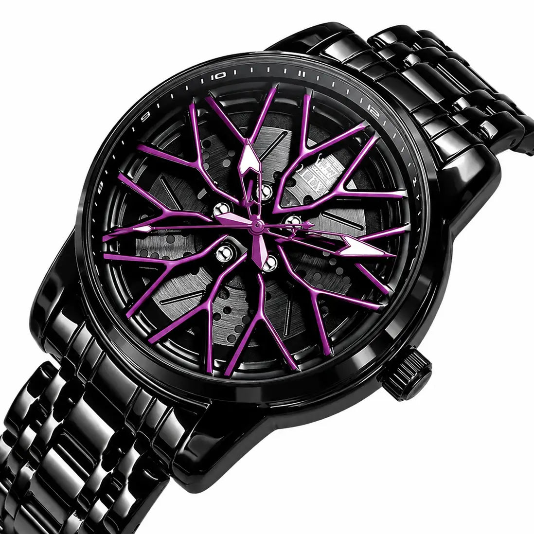 Spinning Skeleton Luminous Stainless Steel Watch Inspirational Watches