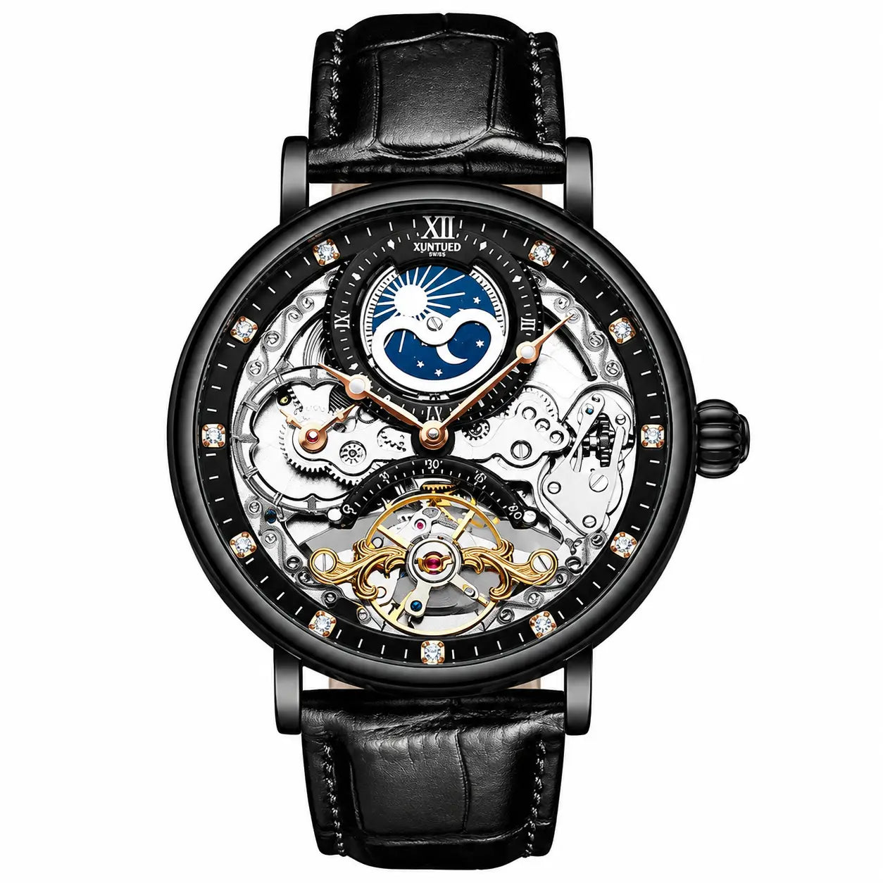 Skeleton Automatic Dual Time Watch Inspirational Watches
