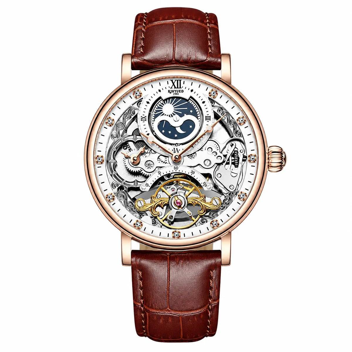 Skeleton Automatic Dual Time Watch Inspirational Watches