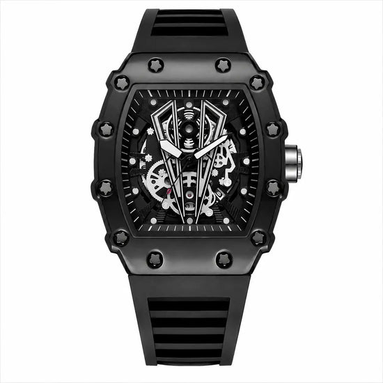 Tonneau Skeleton-Style Quartz Watch