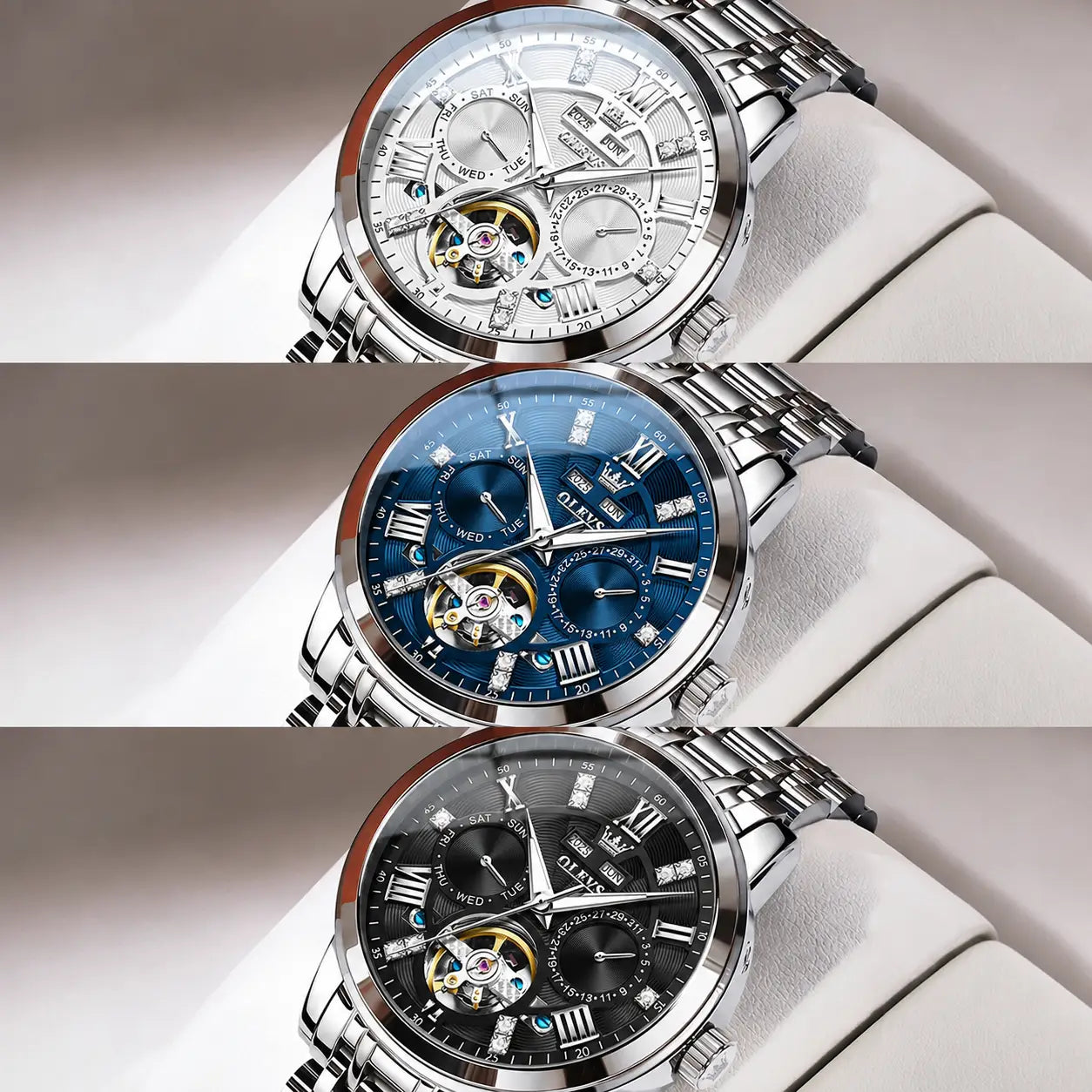 Skeleton Flywheel Automatic Mechanical Original Wristwatch Inspirational Watches