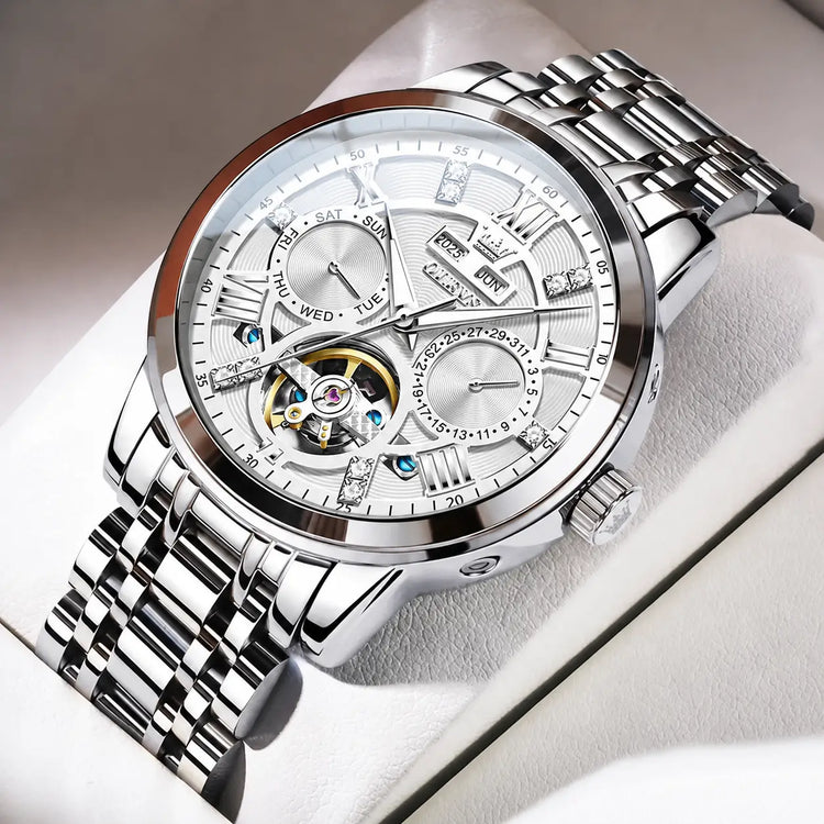 Skeleton Flywheel Automatic Mechanical Original Wristwatch Inspirational Watches