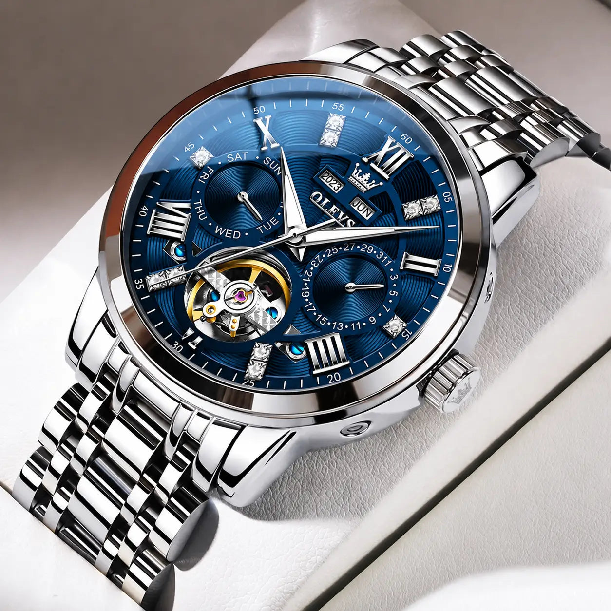 Skeleton Flywheel Automatic Mechanical Original Wristwatch Inspirational Watches