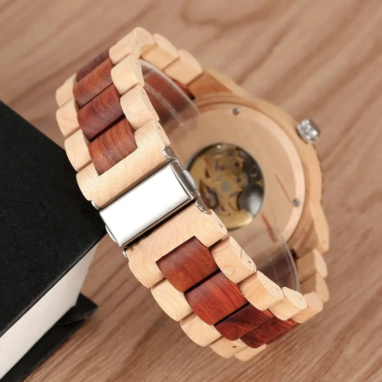 Automatic Wooden Skeleton Watch - Inspirational Watches