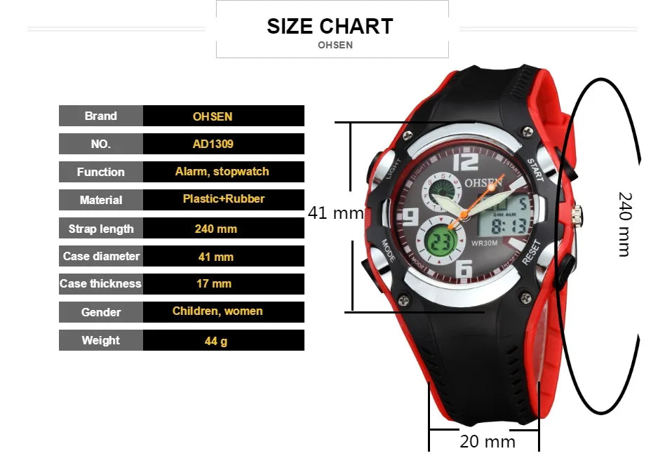 Fashion Digital LED Analog Kids Watch Inspirational Watches