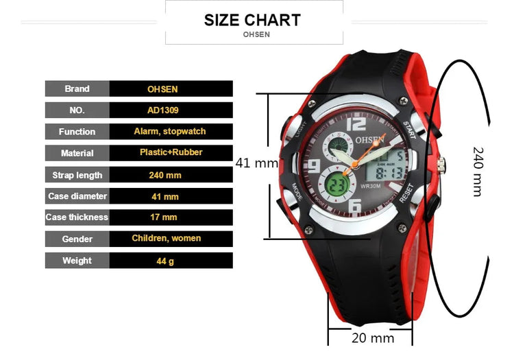 Fashion Digital LED Analog Kids Watch Inspirational Watches