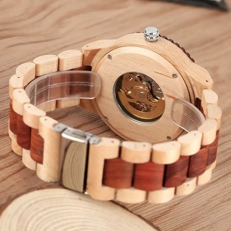 Automatic Wooden Skeleton Watch - Inspirational Watches