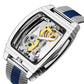 Transparent Automatic Mechanical Watch Men Steampunk Bridge Skeleton Luxury Gear Self Winding Inspirational Watches
