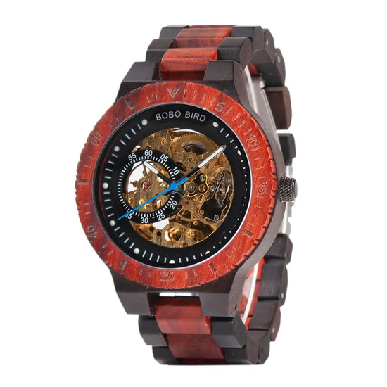 Luxury Wooden Mechanical Watches for Men – Premium Automatic Timepiece with Oversized Dial - Inspirational Watches