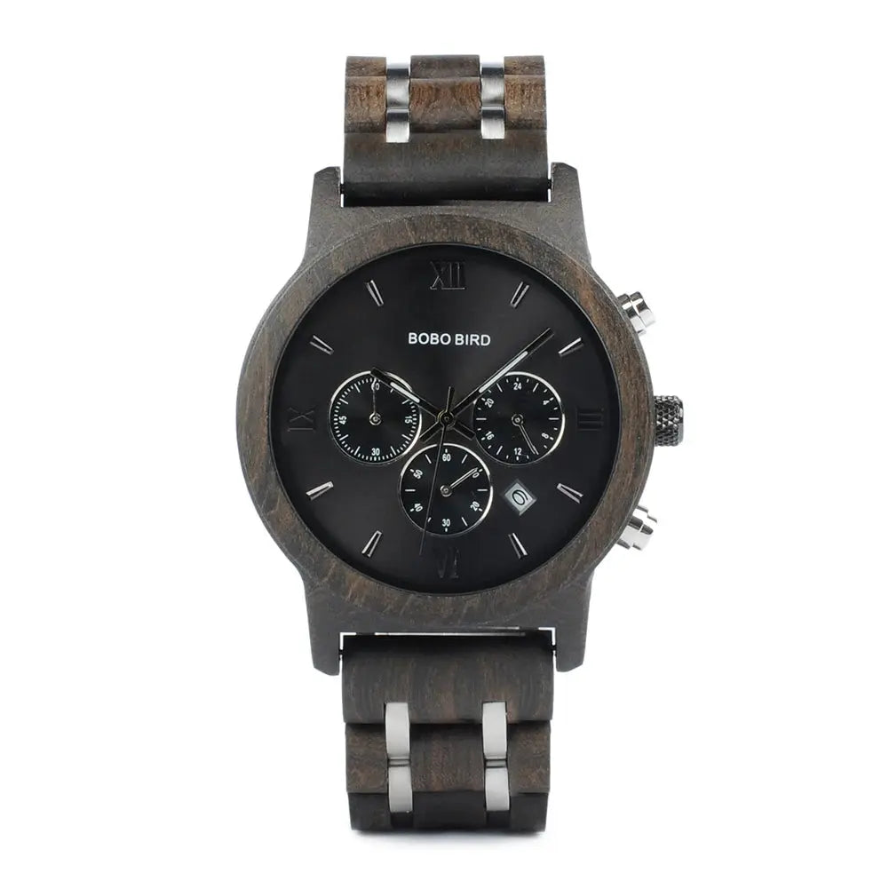 Wooden Watch with Auto Date Inspirational Watches