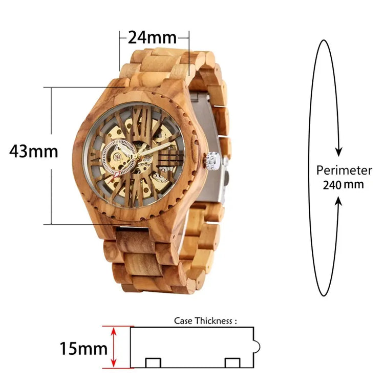 Cherry Wood Retro Hollow Skeleton watch Inspirational Watches