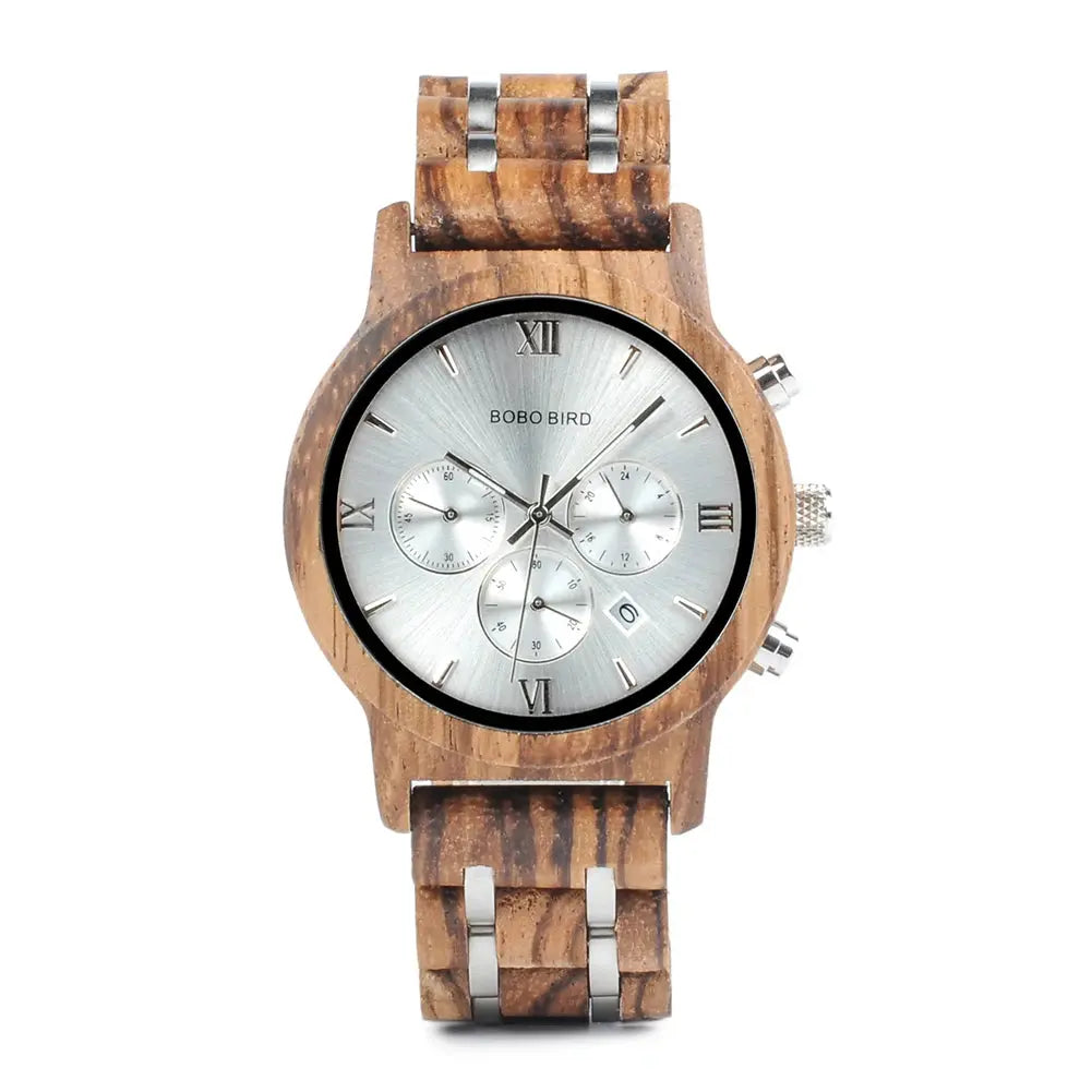 Wooden Watch with Auto Date Inspirational Watches