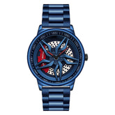 Rotating Dial Waterproof Car Wheel Watch Men Quartz Sport Steel Clock Creative Rim Hub Wheel Wristwatch Relogio Masculine Inspirational Watches