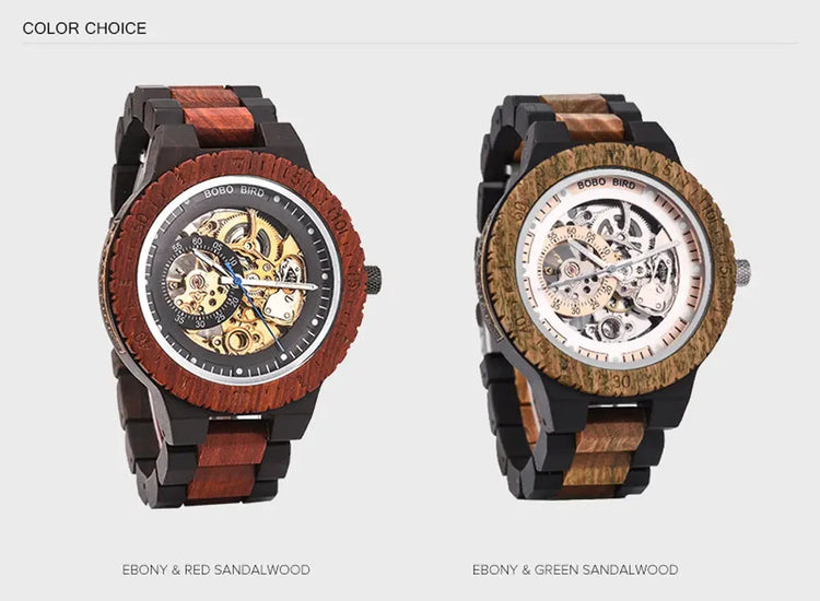 Luxury Wooden Mechanical Watches for Men – Premium Automatic Timepiece with Oversized Dial - Inspirational Watches