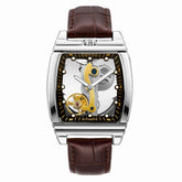 Transparent Automatic Mechanical Watch Men Steampunk Skeleton Luxury Gear Self Winding Leather Mens Clock Watches Montre Homme Inspirational Watches