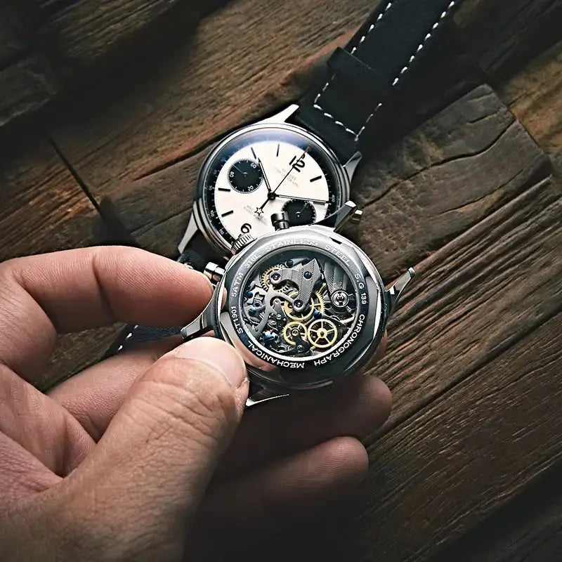 Mechanical Chronograph Panda Wristwatch Air Force Sapphire Waterproof Inspirational Watches