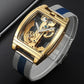 Transparent Automatic Mechanical Watch Men Steampunk Bridge Skeleton Luxury Gear Self Winding Inspirational Watches