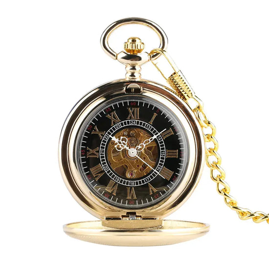 Classic Gold Mechanical Hand Winding Pocket Watch Inspirational Watches