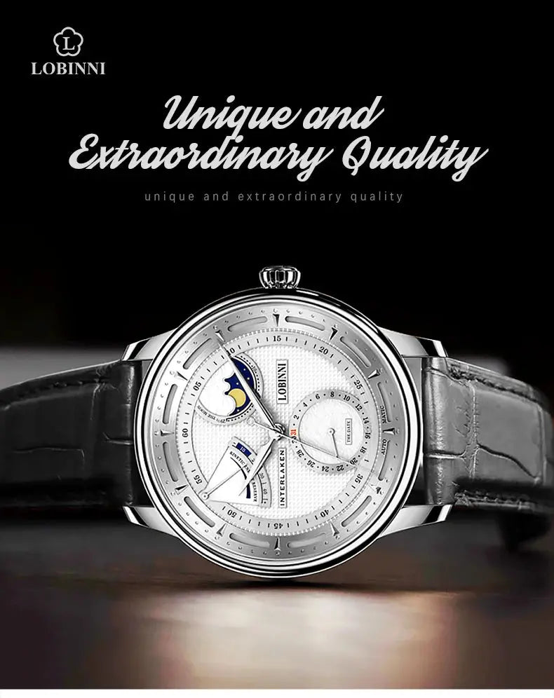 Moon Phase Mechanical Automatic Water Resistant Inspirational Watches