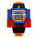 Digital Robot Transformation Cartoon Kids Sports Watch Inspirational Watches