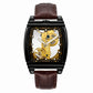 Transparent Automatic Mechanical Watch Men Steampunk Bridge Skeleton Luxury Gear Self Winding Inspirational Watches