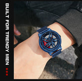 Rotating Dial Waterproof Car Wheel Watch Men Quartz Sport Steel Clock Creative Rim Hub Wheel Wristwatch Relogio Masculine Inspirational Watches