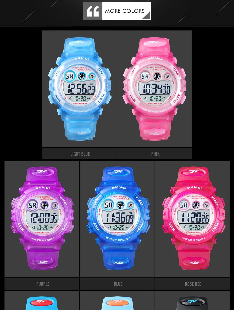50M Waterproof LED Digital Kids Sports Watch Inspirational Watches
