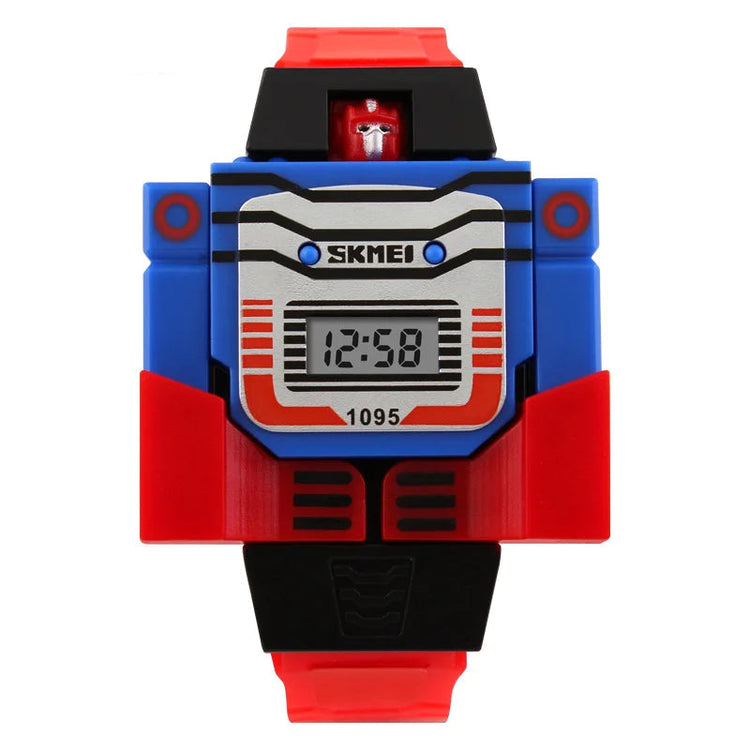 Digital Robot Transformation Cartoon Kids Sports Watch Inspirational Watches