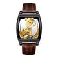 Transparent Automatic Mechanical Watch Men Steampunk Bridge Skeleton Luxury Gear Self Winding Inspirational Watches