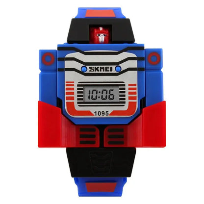 Digital Robot Transformation Cartoon Kids Sports Watch Inspirational Watches