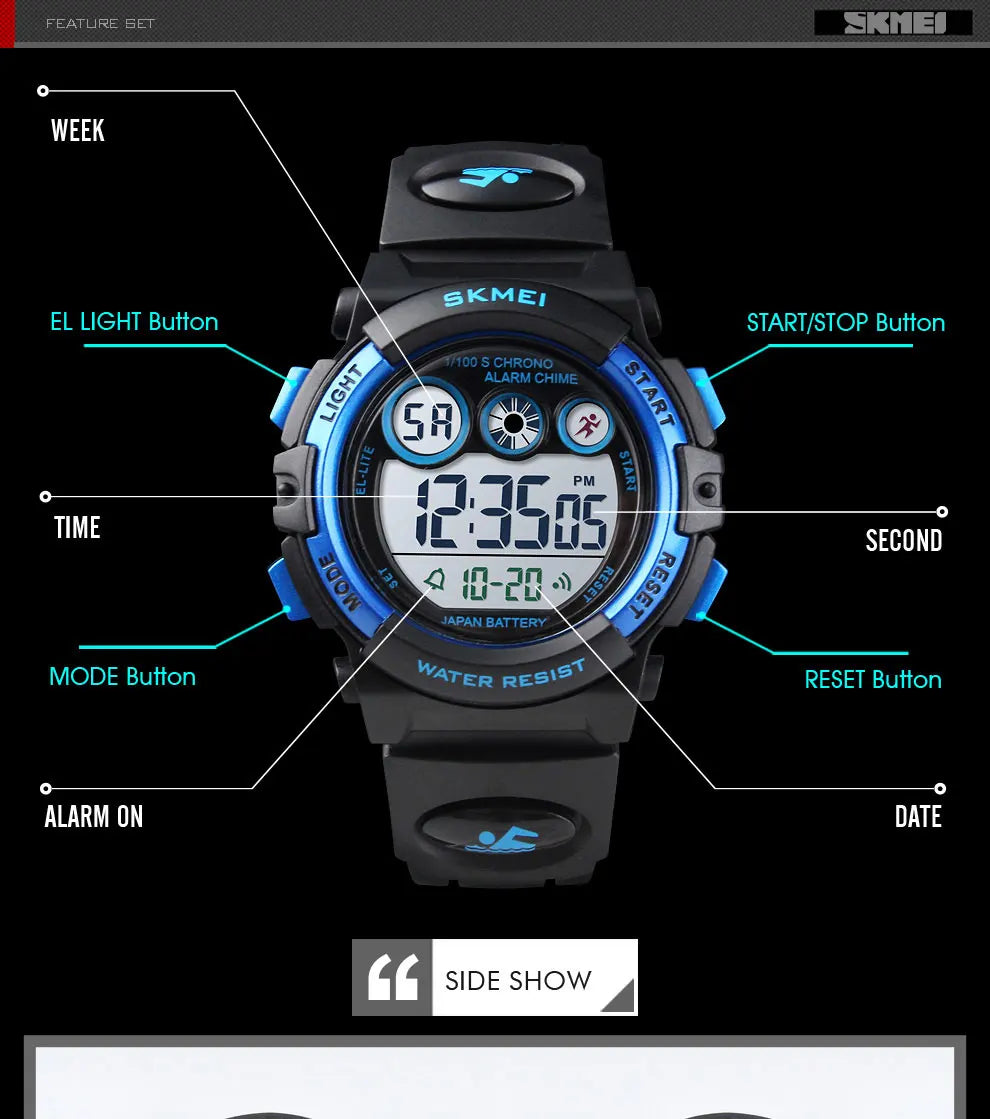 50M Waterproof LED Digital Kids Sports Watch Inspirational Watches