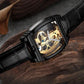 Transparent Automatic Mechanical Watch Men Steampunk Bridge Skeleton Luxury Gear Self Winding Inspirational Watches