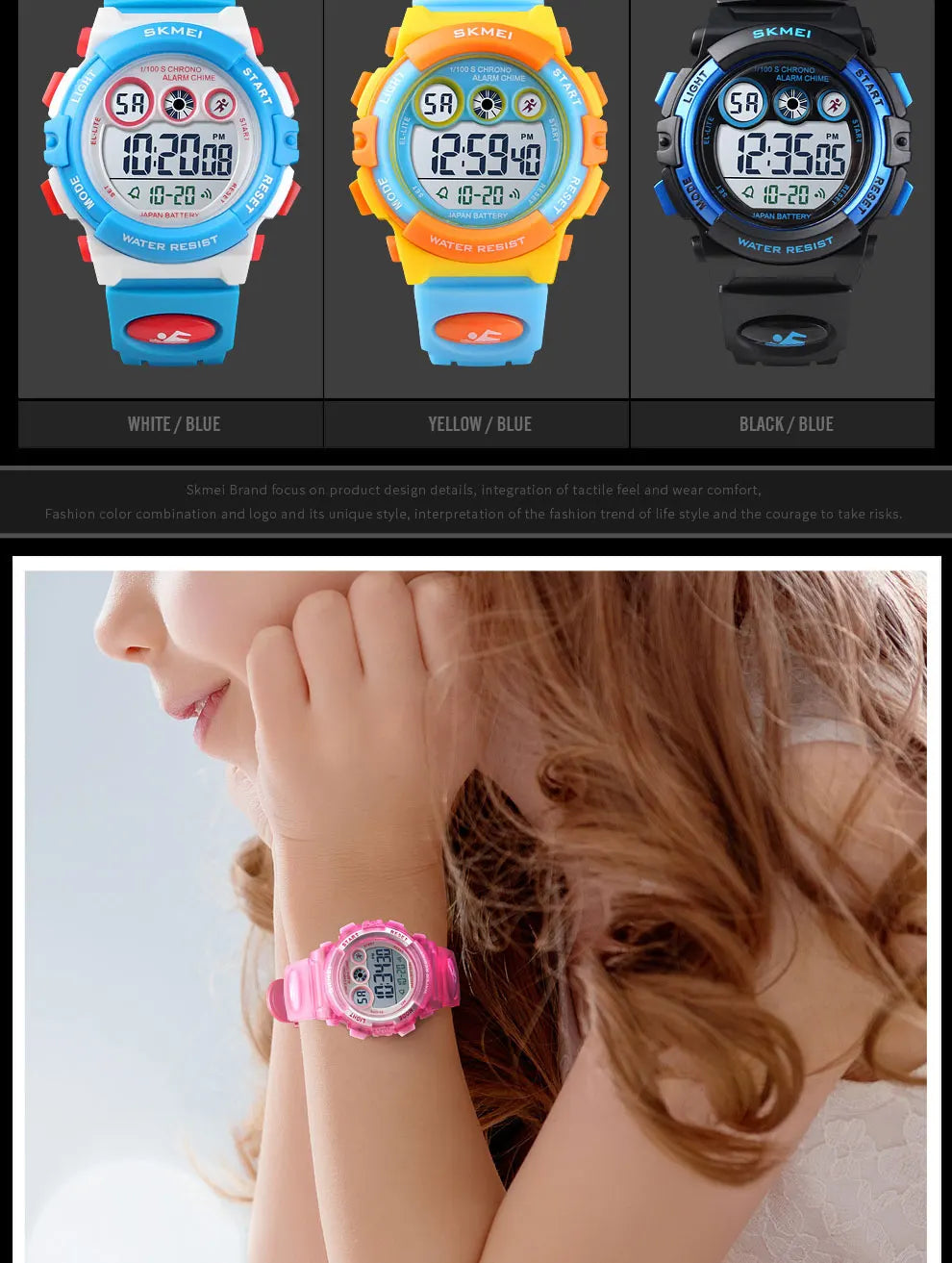 50M Waterproof LED Digital Kids Sports Watch Inspirational Watches