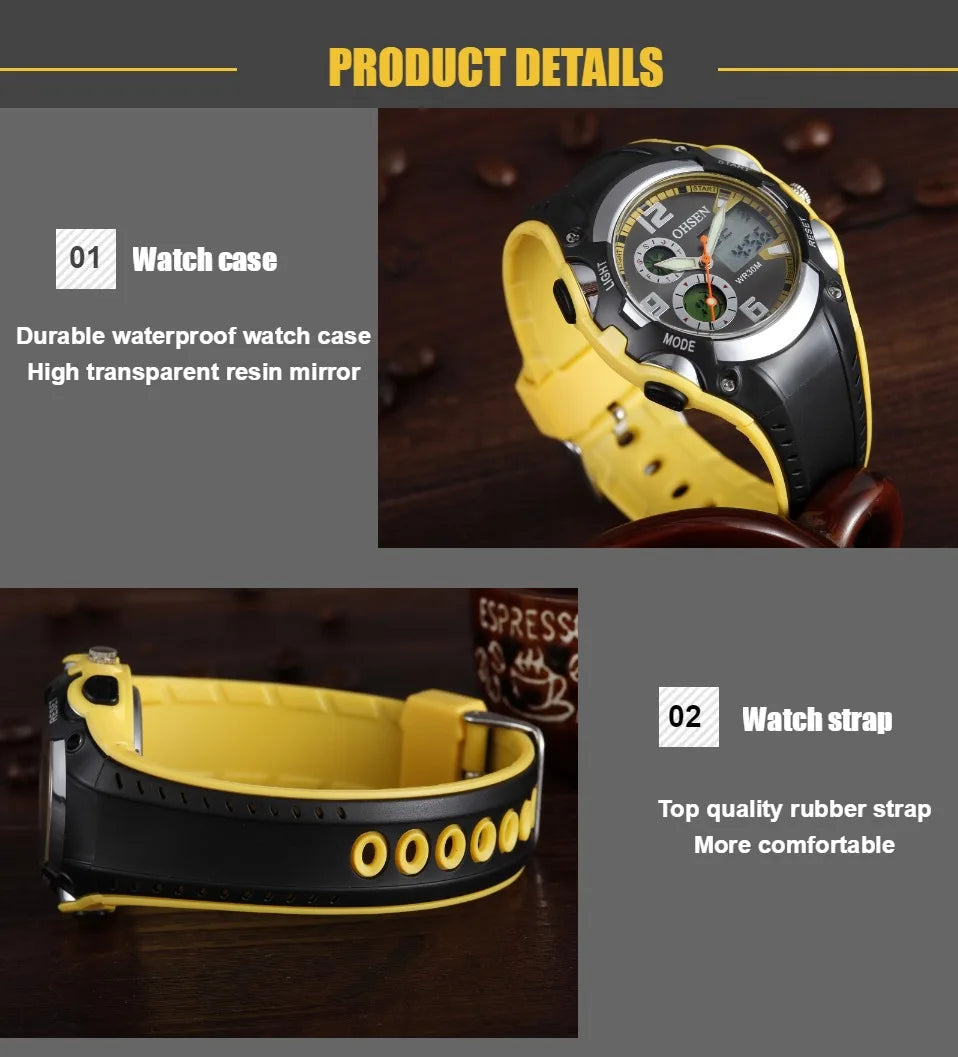 Fashion Digital LED Analog Kids Watch Inspirational Watches