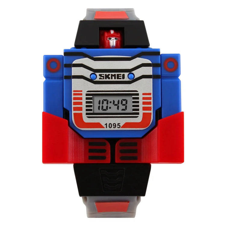 Digital Robot Transformation Cartoon Kids Sports Watch Inspirational Watches