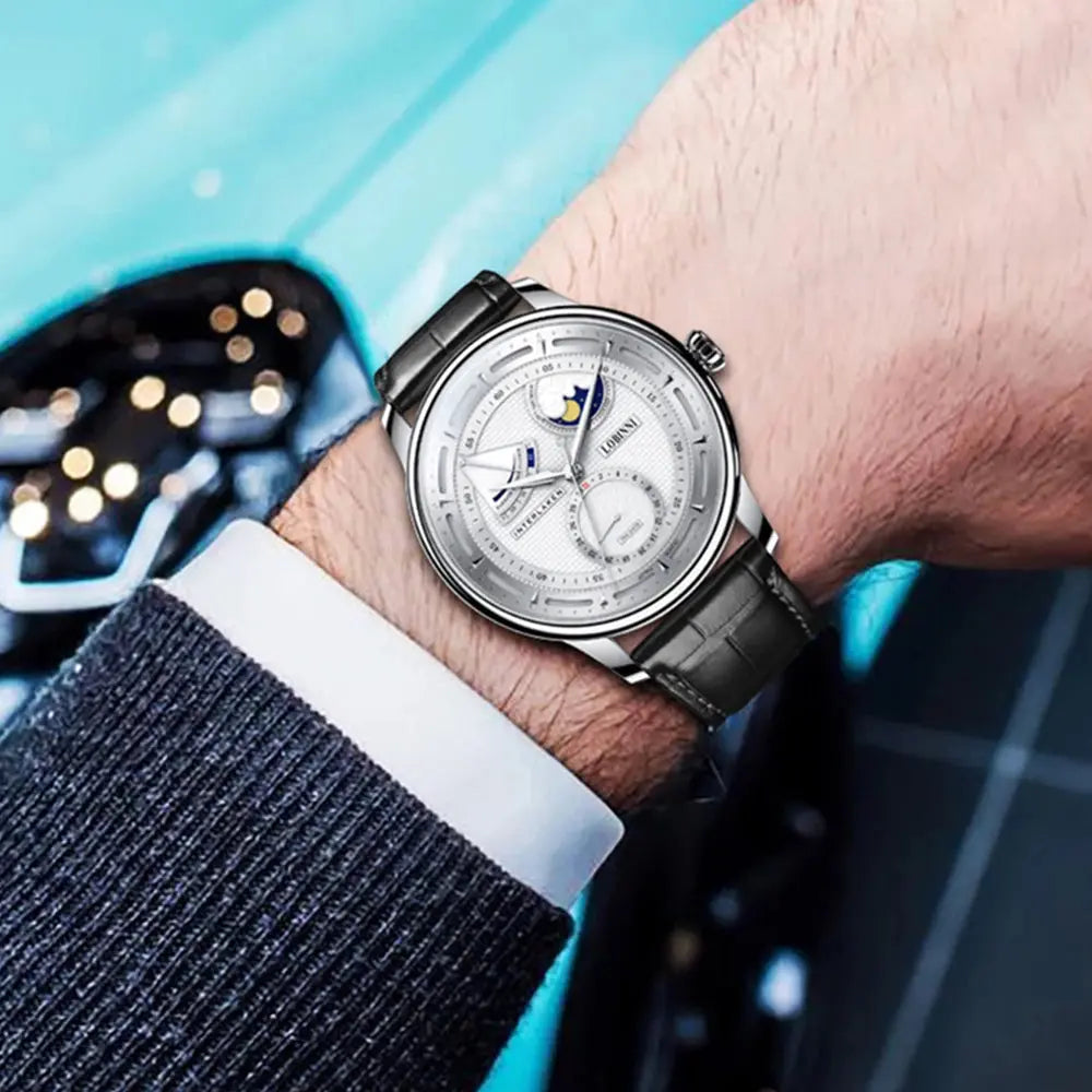 Moon Phase Mechanical Automatic Water Resistant Inspirational Watches