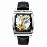 Transparent Automatic Mechanical Watch Men Steampunk Skeleton Luxury Gear Self Winding Leather Mens Clock Watches Montre Homme Inspirational Watches
