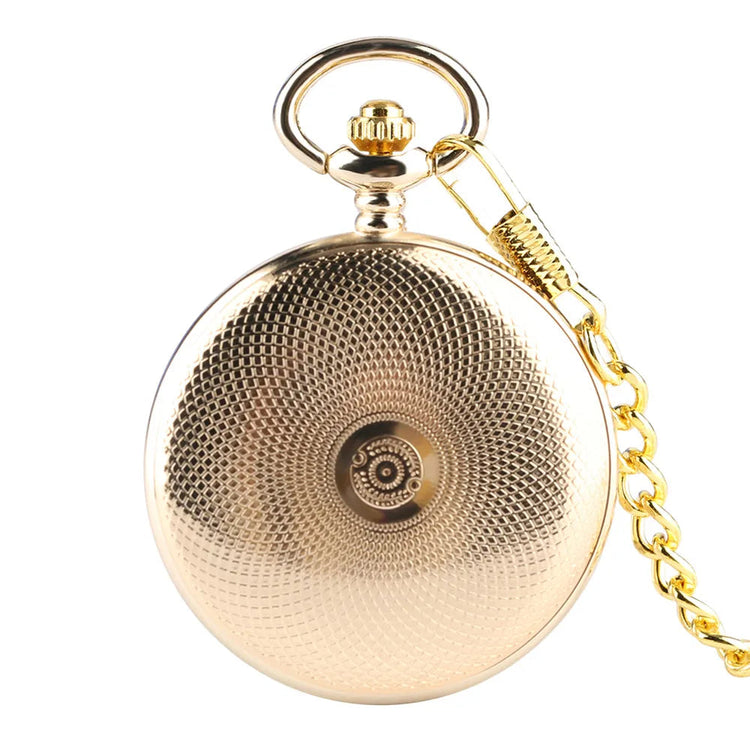 Classic Gold Mechanical Hand Winding Pocket Watch Shield Snake Pattern Vintage Pendant Manual Machinery Timepiece Gifts Male Inspirational Watches