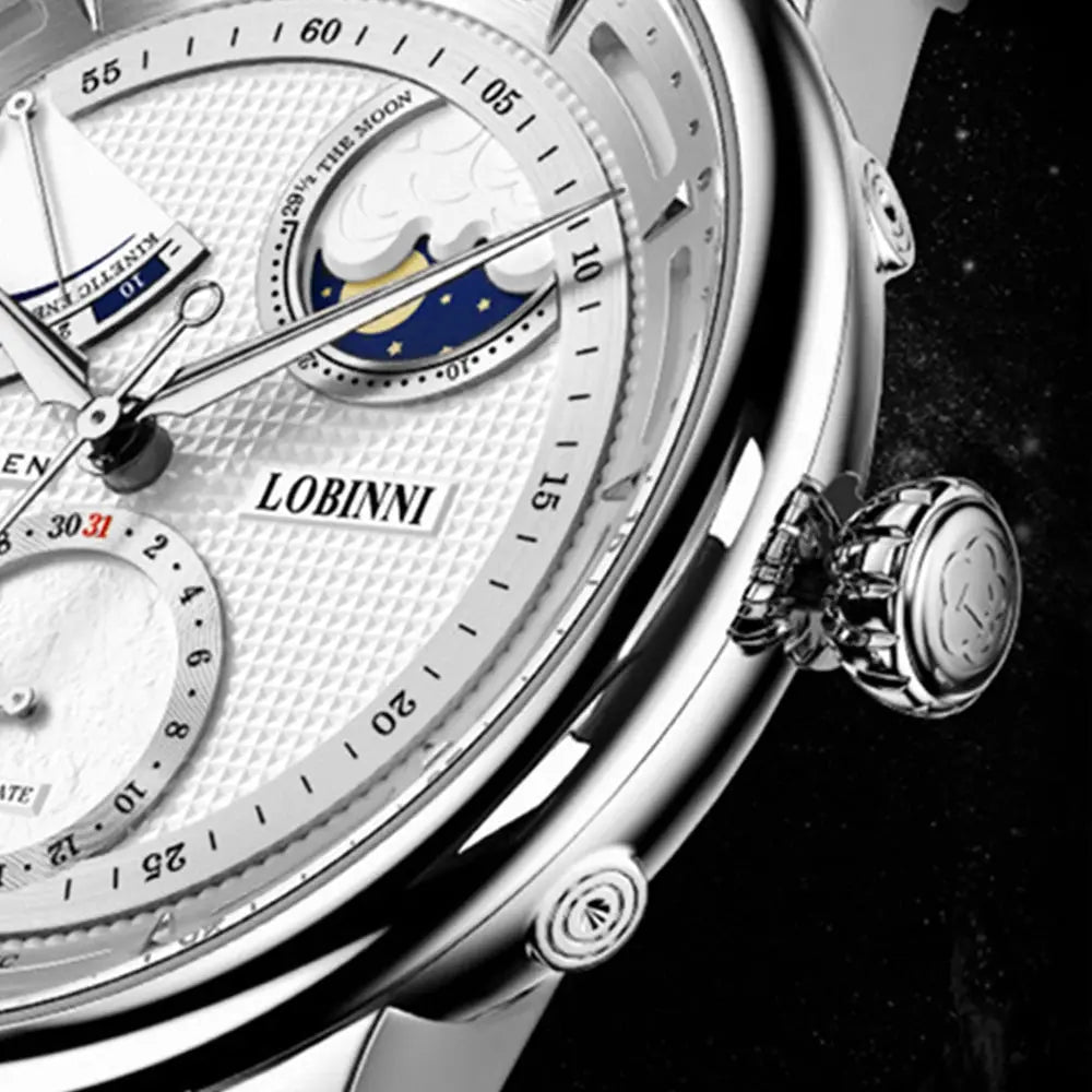 Moon Phase Mechanical Automatic Water Resistant Inspirational Watches