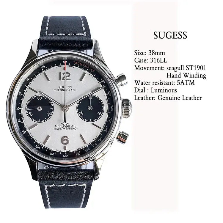 Mechanical Chronograph Panda Wristwatch Air Force Sapphire Waterproof Inspirational Watches