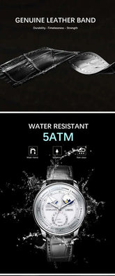 Moon Phase Mechanical Automatic Water Resistant Inspirational Watches